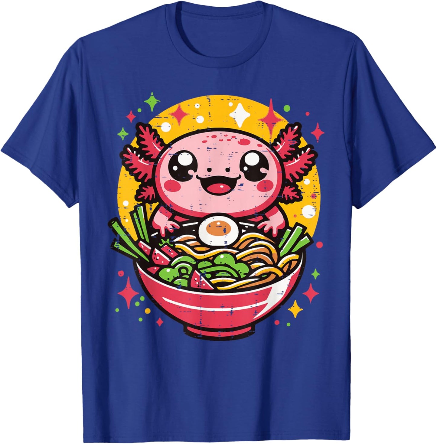 Axolotl Ramen Kawaii Japanese Noodle Anime Kids Women Men T-Shirt - T-Shirt | Royal