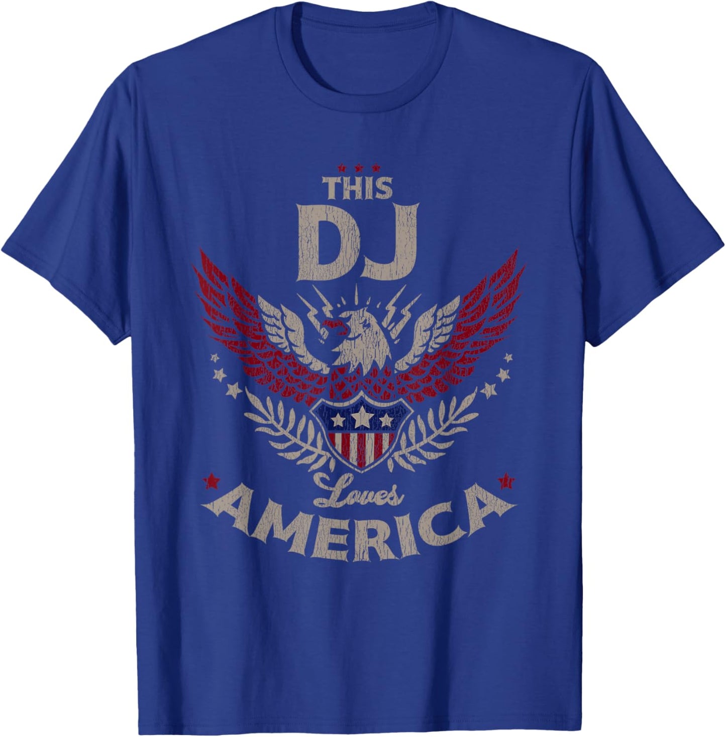 This DJ Loves America USA Patriotic Pride T-Shirt - T-Shirt | Royal