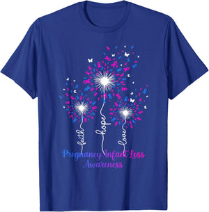 Dandelion Faith Hope Love Pregnancy Infant Loss Awareness T-Shirt - T-Shirt | Royal