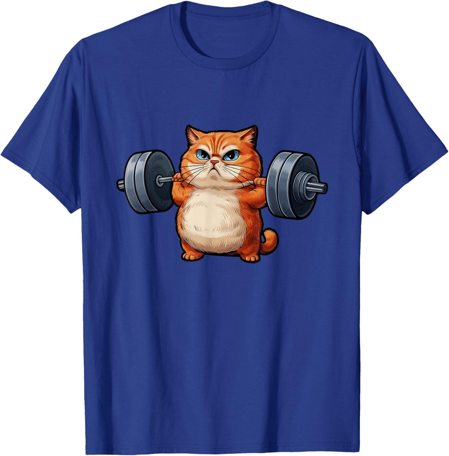 Cat Weightlifting - Funny Cat Workout and Fitness Women Kids T-Shirt - T-Shirt | Royal
