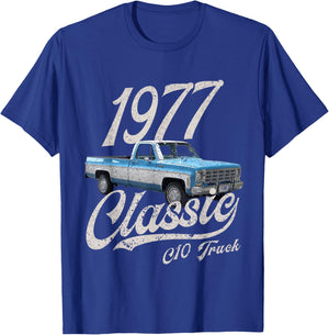 1977 77 C10 Truck T-Shirt - T-Shirt | Royal