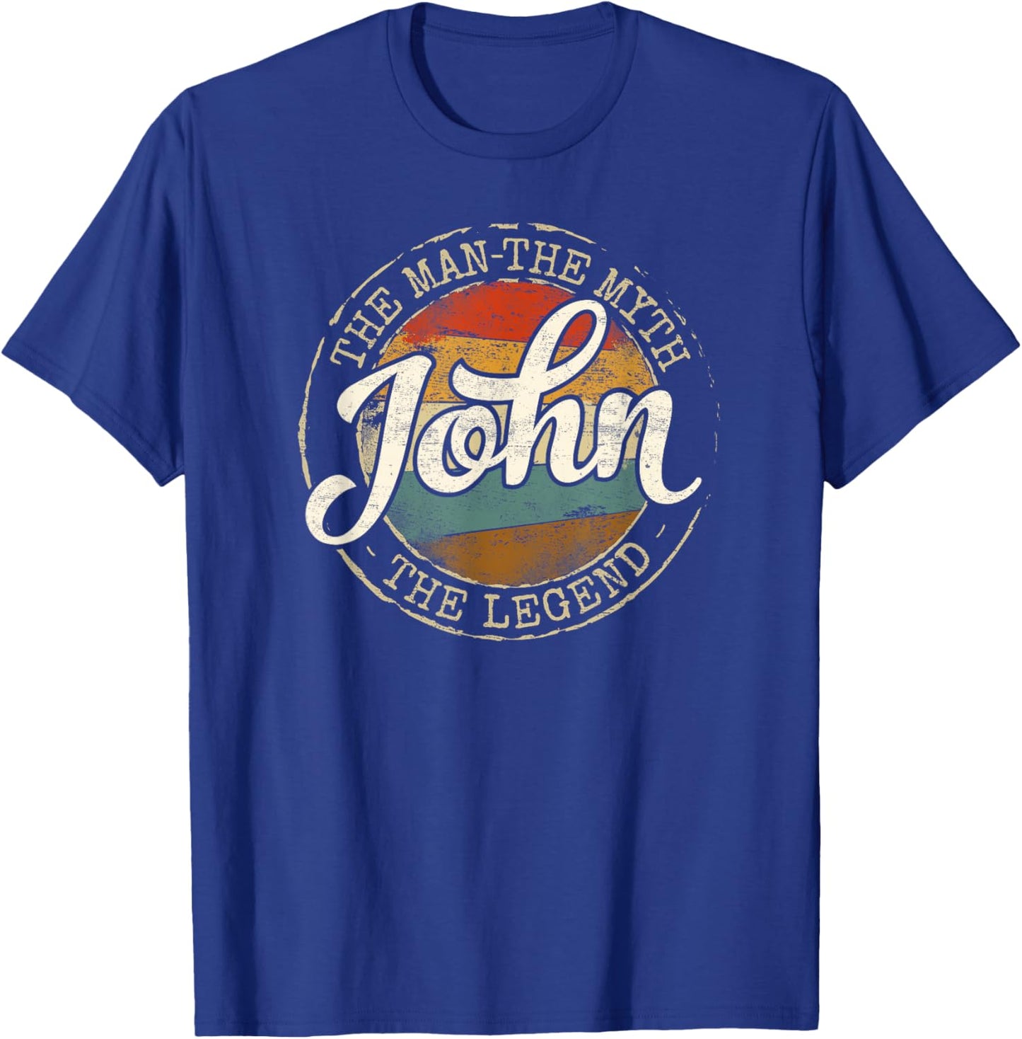 John The Man The Myth The Legend Vintage Personalized Name T-Shirt - T-Shirt | Royal