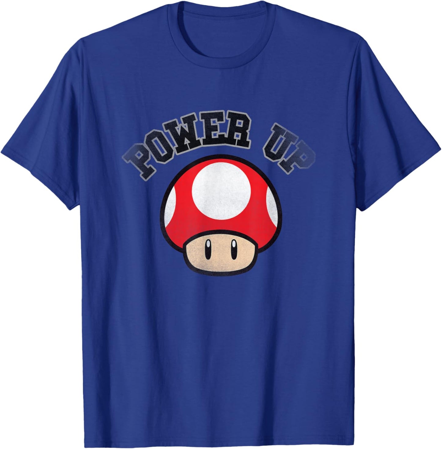Super Mario Power Up Red Mushroom Distressed T-Shirt - T-Shirt | Royal