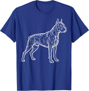 Boxer Dog Line Art T-Shirt - T-Shirt | Royal