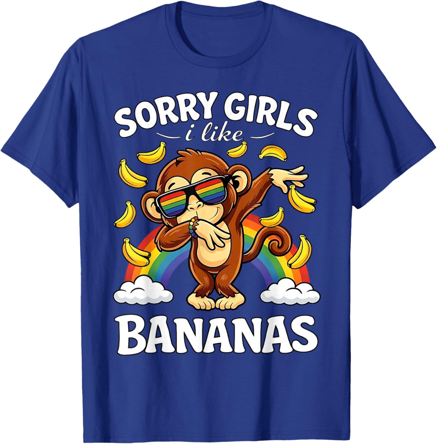 Sorry Girls I Like Bananas Funny LGBTQ Pride Month T-Shirt - T-Shirt | Royal