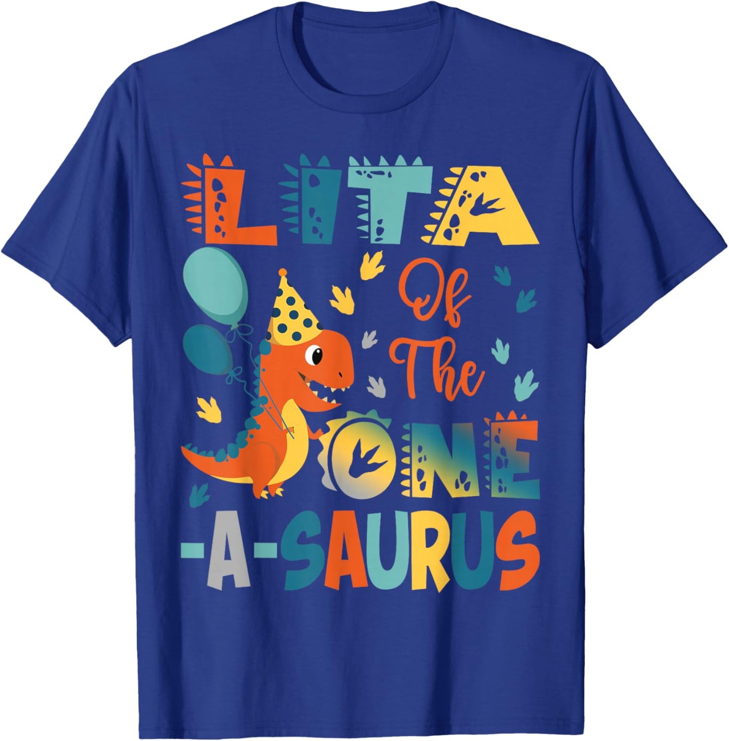 Lita Of The One-A-Saurus 2Nd Birthday Dinosaur Party T-Shirt - T-Shirt | Royal