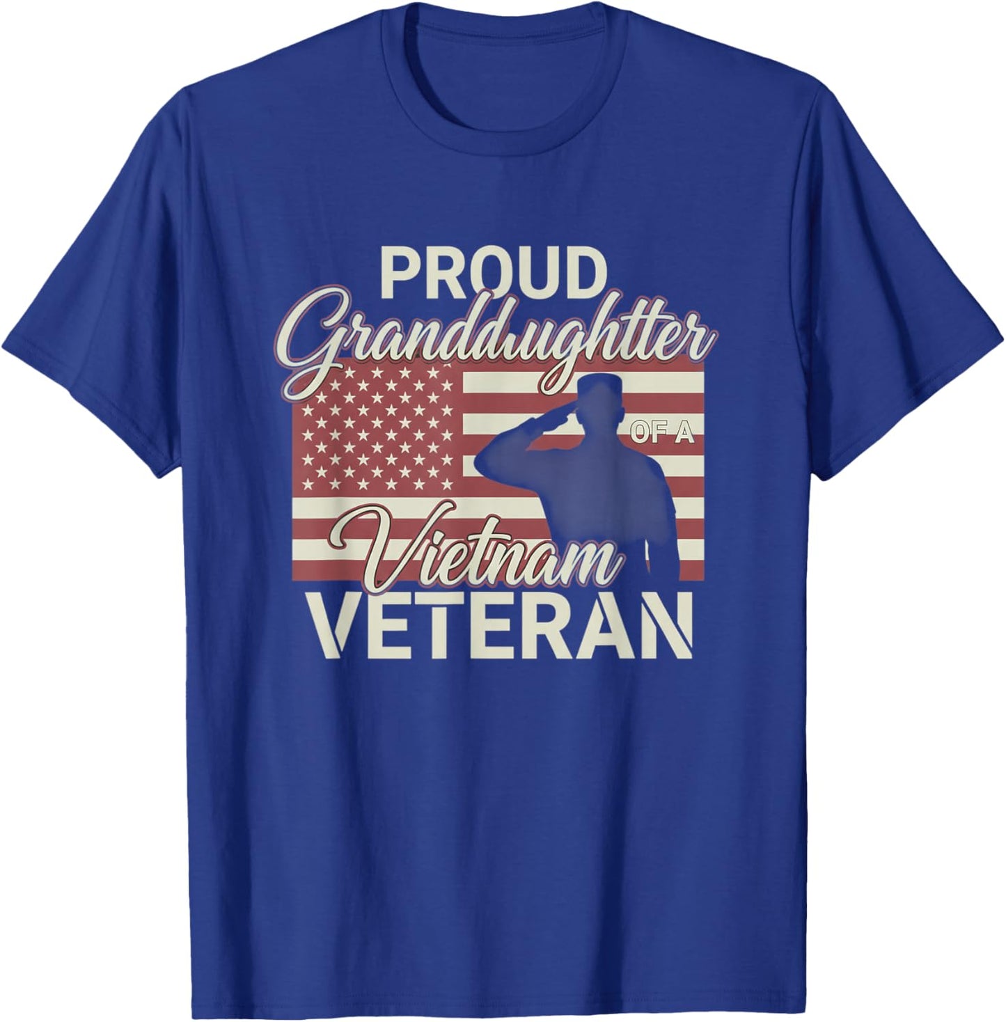 USA Proud Granddaughter of A Vietnam Veteran T-Shirt - T-Shirt | Royal