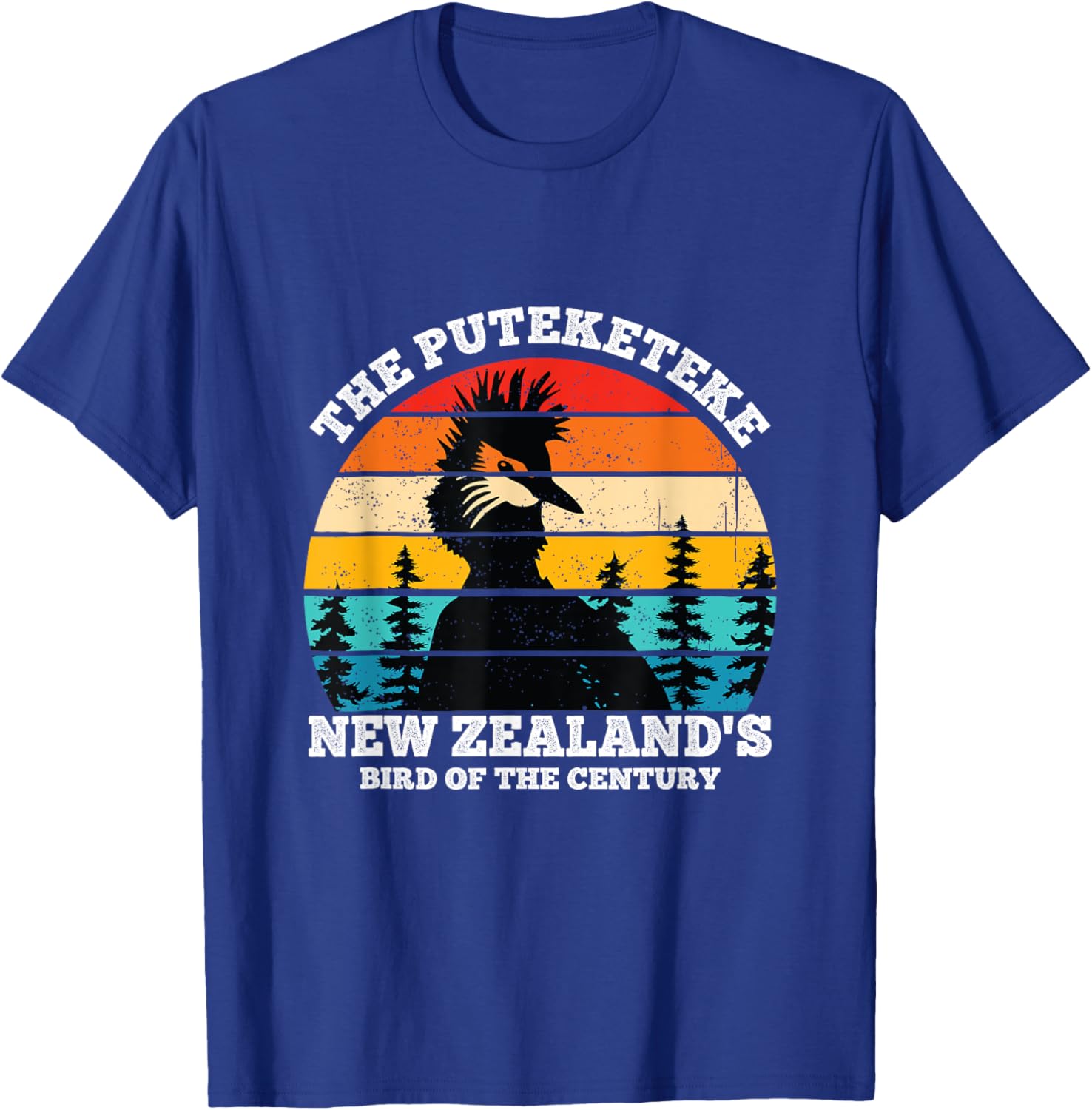 Retro Puteketeke New Zealand's Bird Of The Century Wildlife T-Shirt - T-Shirt | Royal
