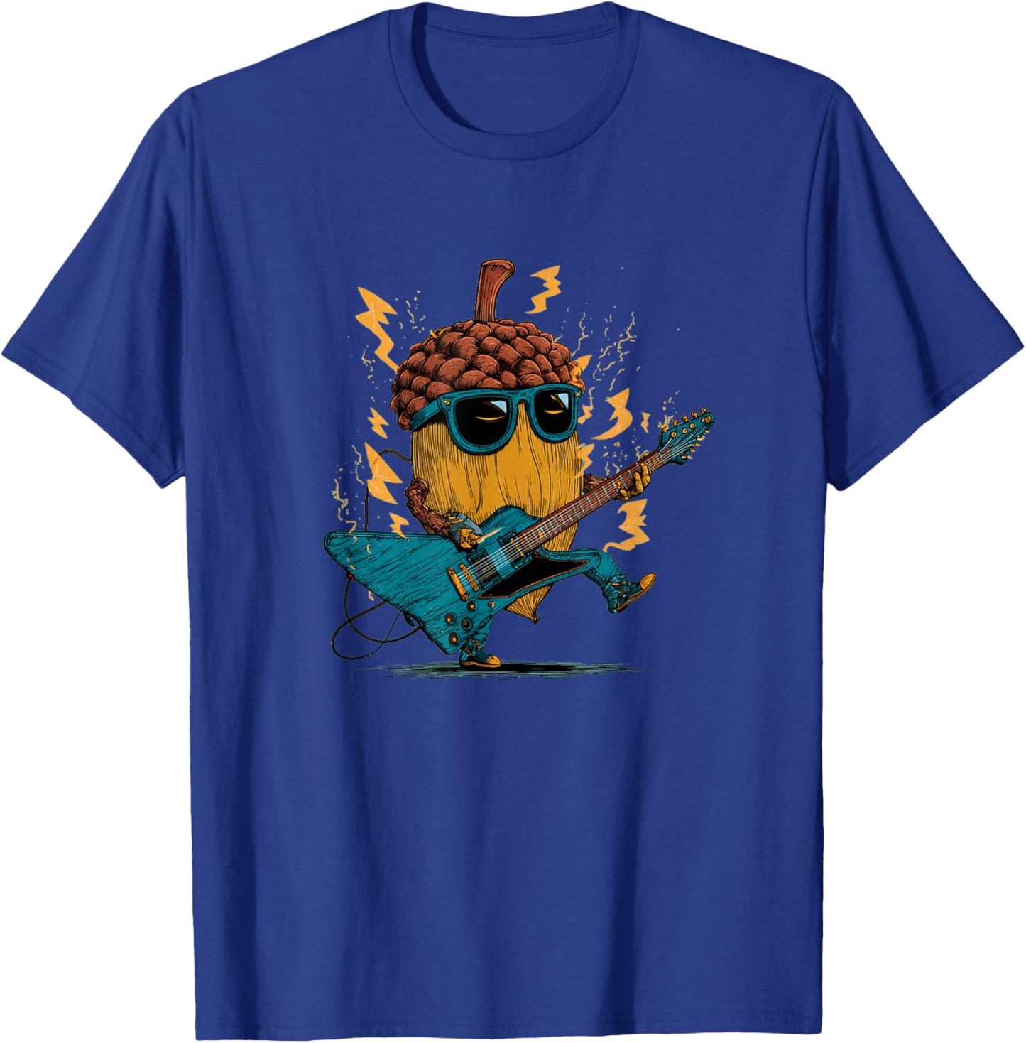 Nice Acorn Music Costume for Electric Guitar Lovers T-Shirt - T-Shirt | Royal