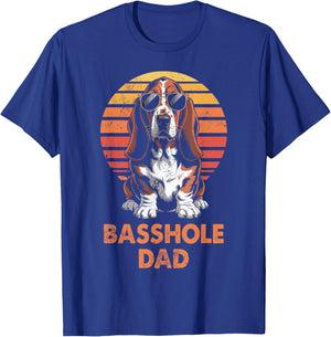 Cool Retro Basset Hound Dad Funny Vintage Dog Owner T-Shirt - T-Shirt | Royal