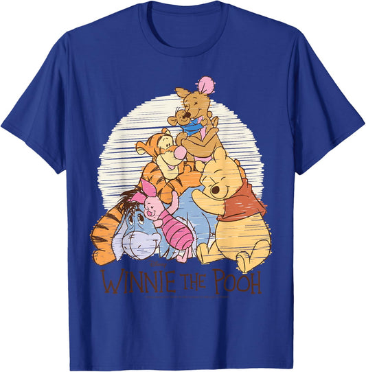 Winnie The Pooh - Pooh Eeyore Piglet Tigger Kanga Roo Hug T-Shirt - T-Shirt | Royal