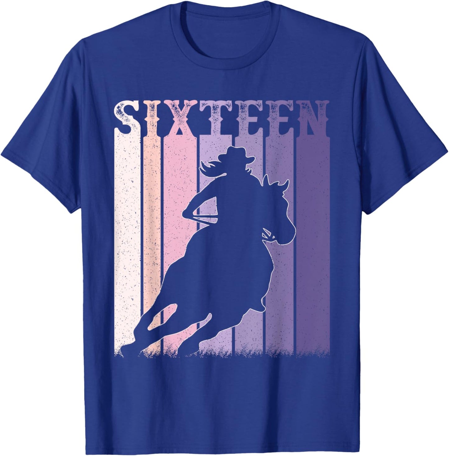 16th Birthday Cowgirl Girls 16 Year Old Rodeo Horse Vintage T-Shirt - T-Shirt | Royal