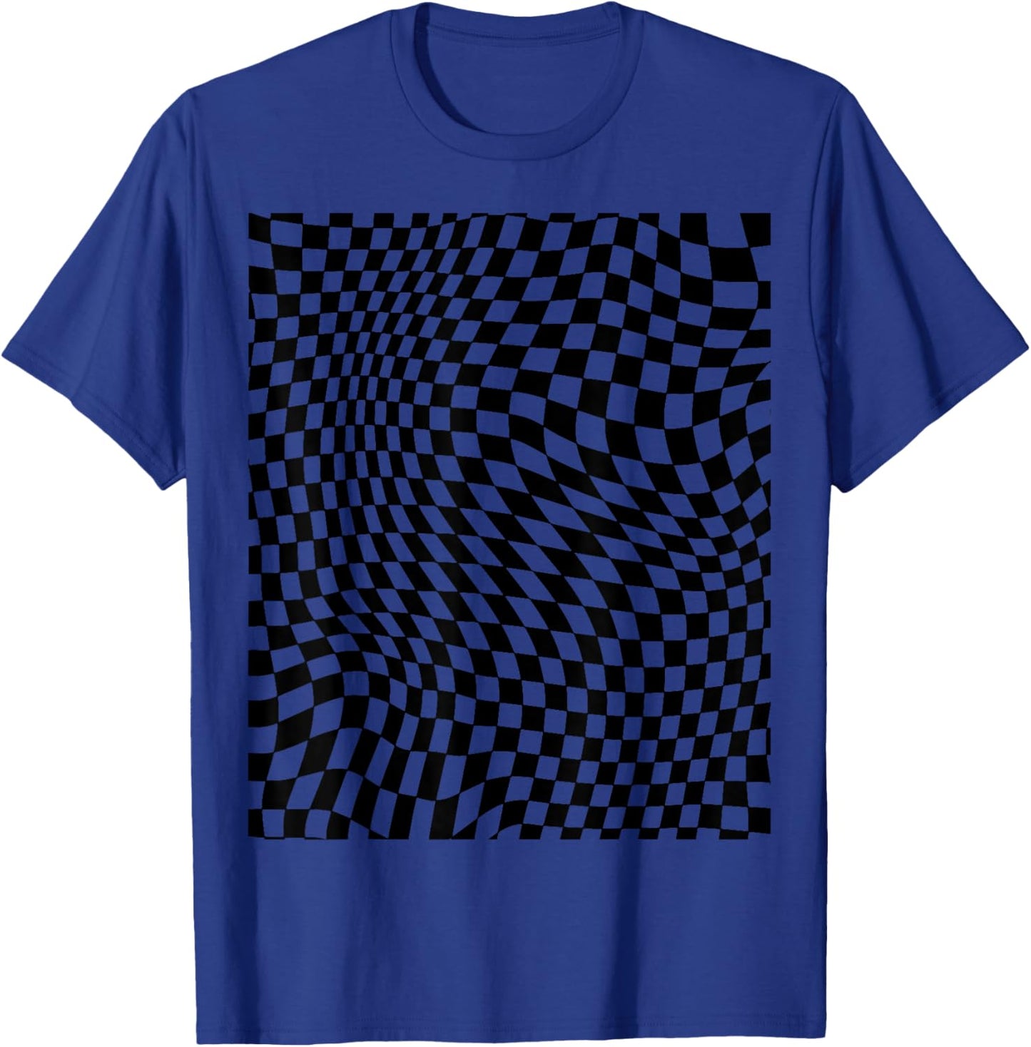 Aesthetic Black Checkered T-Shirt - T-Shirt | Royal