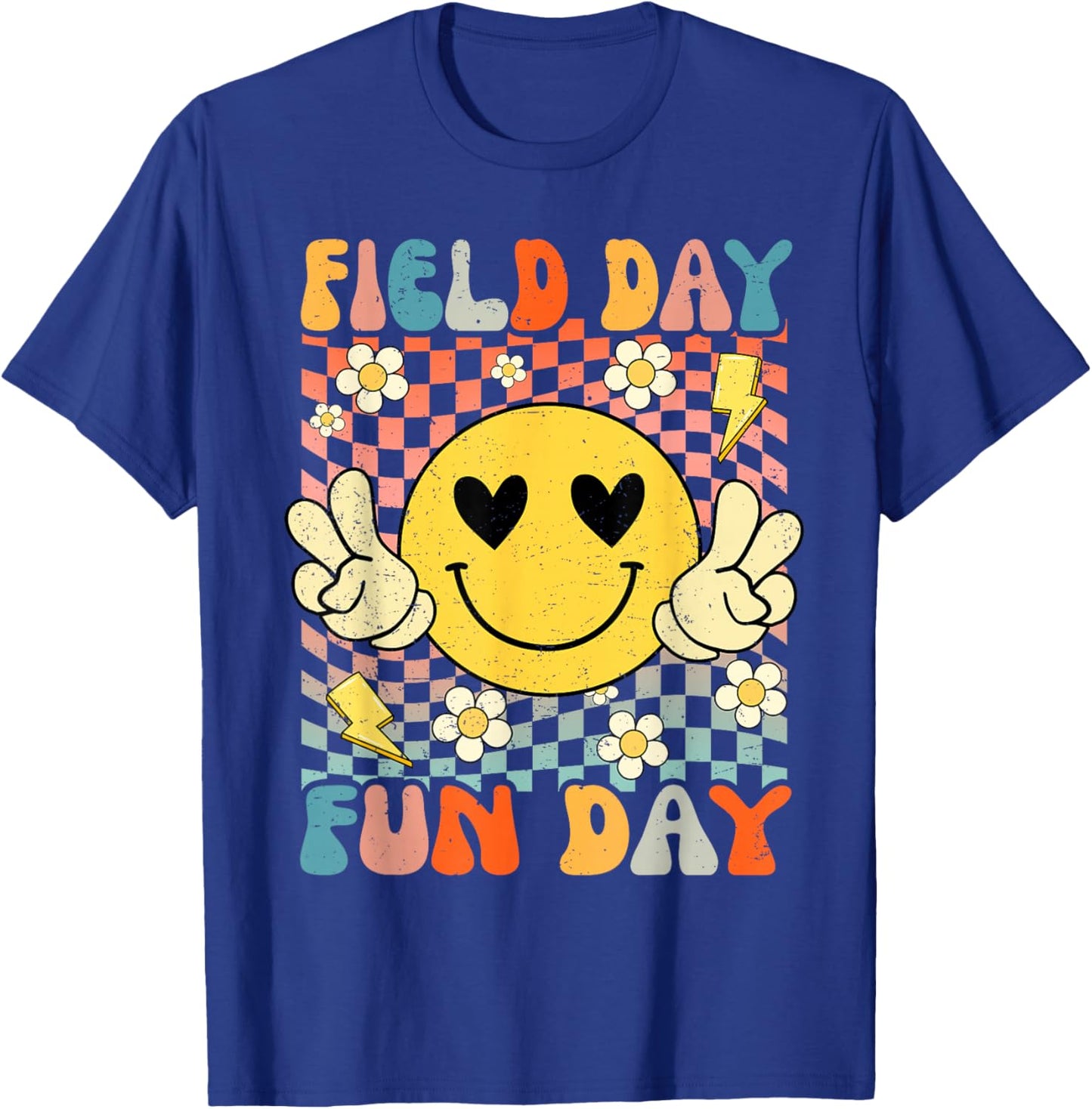 Field Day Fun Day Groovy Retro Field Trip Funny Boys Girls T-Shirt - T-Shirt | Royal
