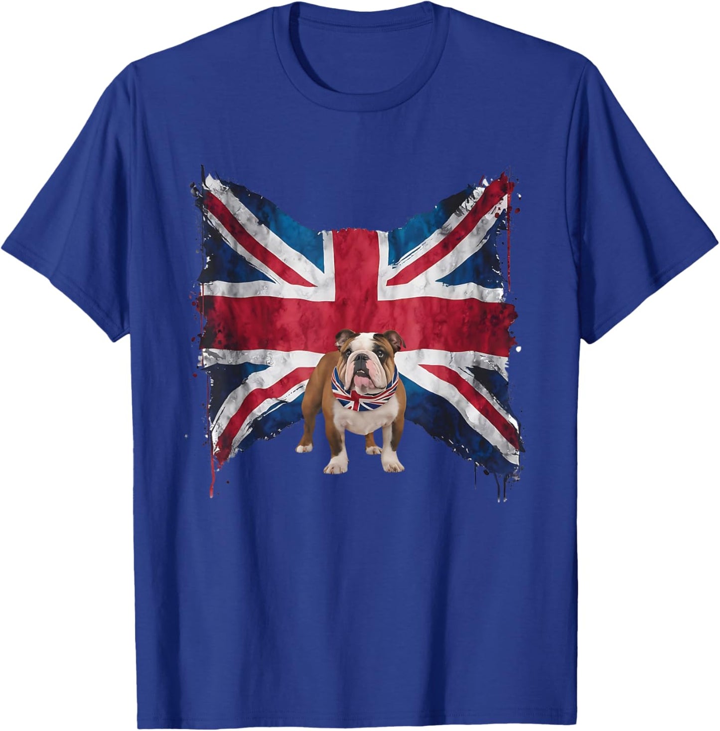 British Bulldog with grunge British Flag for British English T-Shirt - T-Shirt | Royal