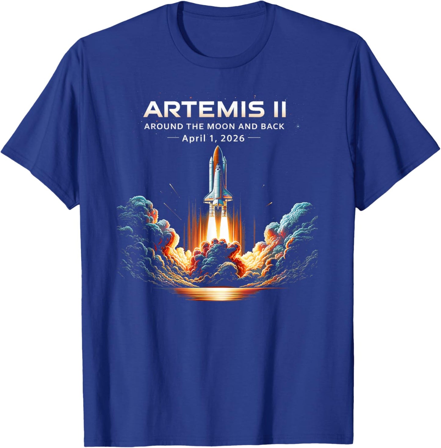 Artemis II Rocket Space Launch Back to The Moon Mission 2026 T-Shirt - T-Shirt | Royal