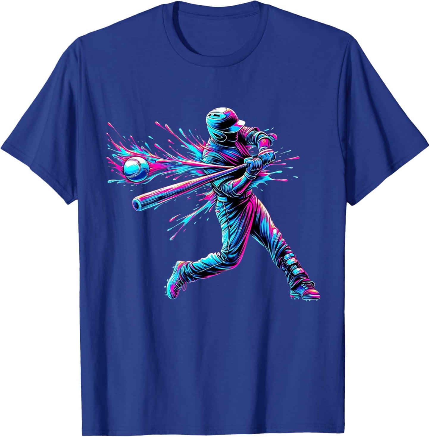 Baseball Player Drip Ice Cream Boys & Men Cool Baseball Bat T-Shirt - T-Shirt | Royal