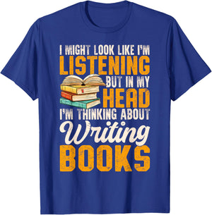 Funny Writer Book Published Author Writers Men Women T-Shirt - T-Shirt | Royal