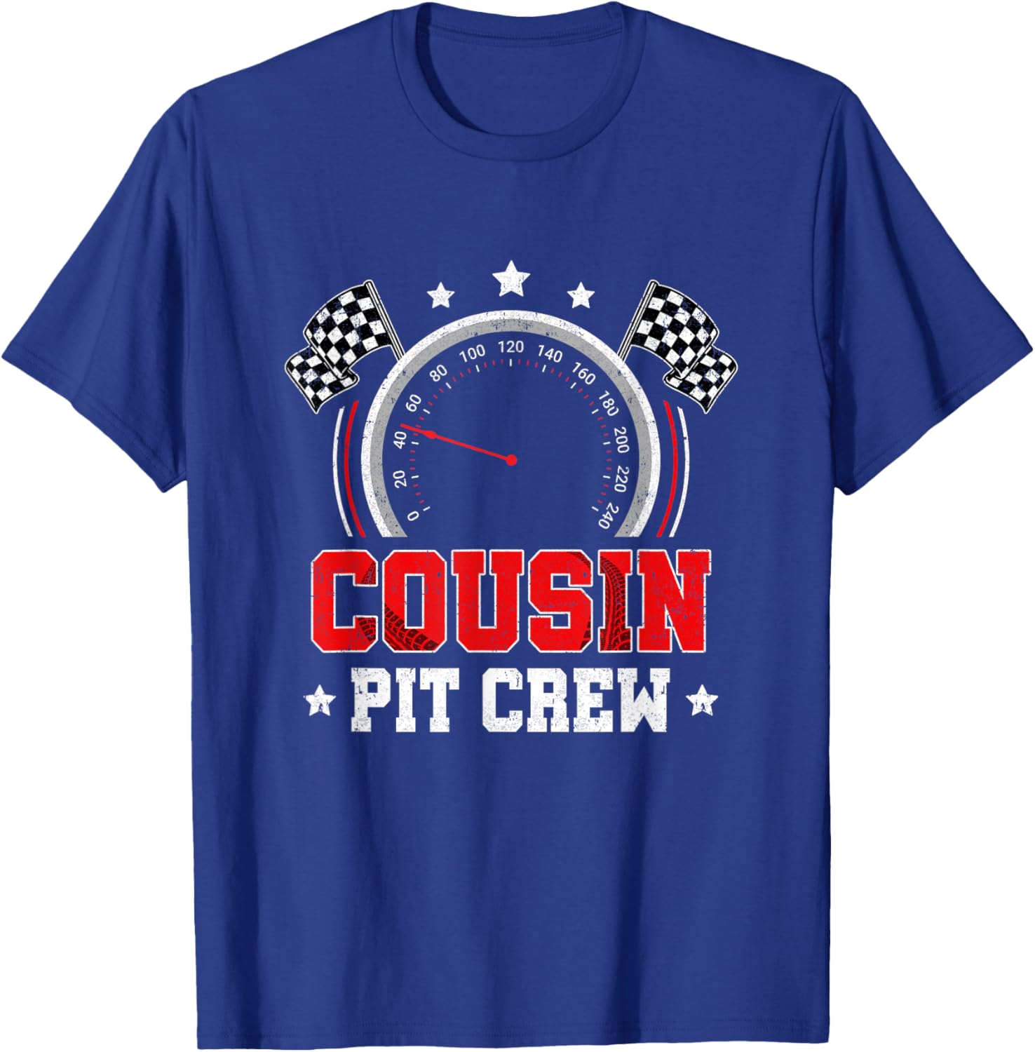 Cousin Pit Crew Race Car Birthday Party Racing Family T-Shirt - T-Shirt | Royal
