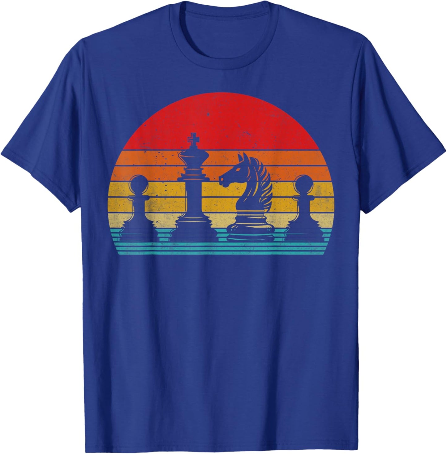 Vintage Chess Player Men Women Kids Retro Chess Piece T-Shirt - T-Shirt | Royal