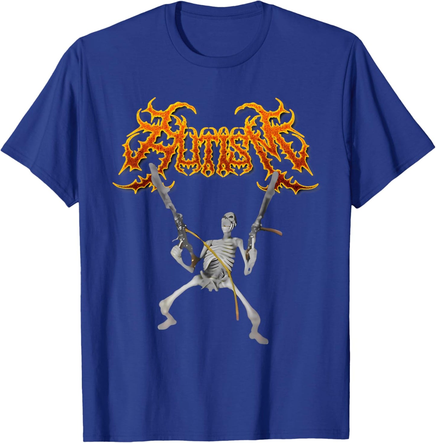 Retro Autism Skeleton Meme Funny Men, Women, Kids, Halloween T-Shirt - T-Shirt | Royal