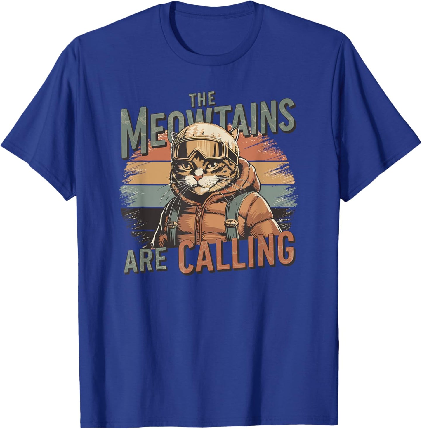 The meowtains are calling Cat Snowboard Ski Men Women Kids T-Shirt - T-Shirt | Royal