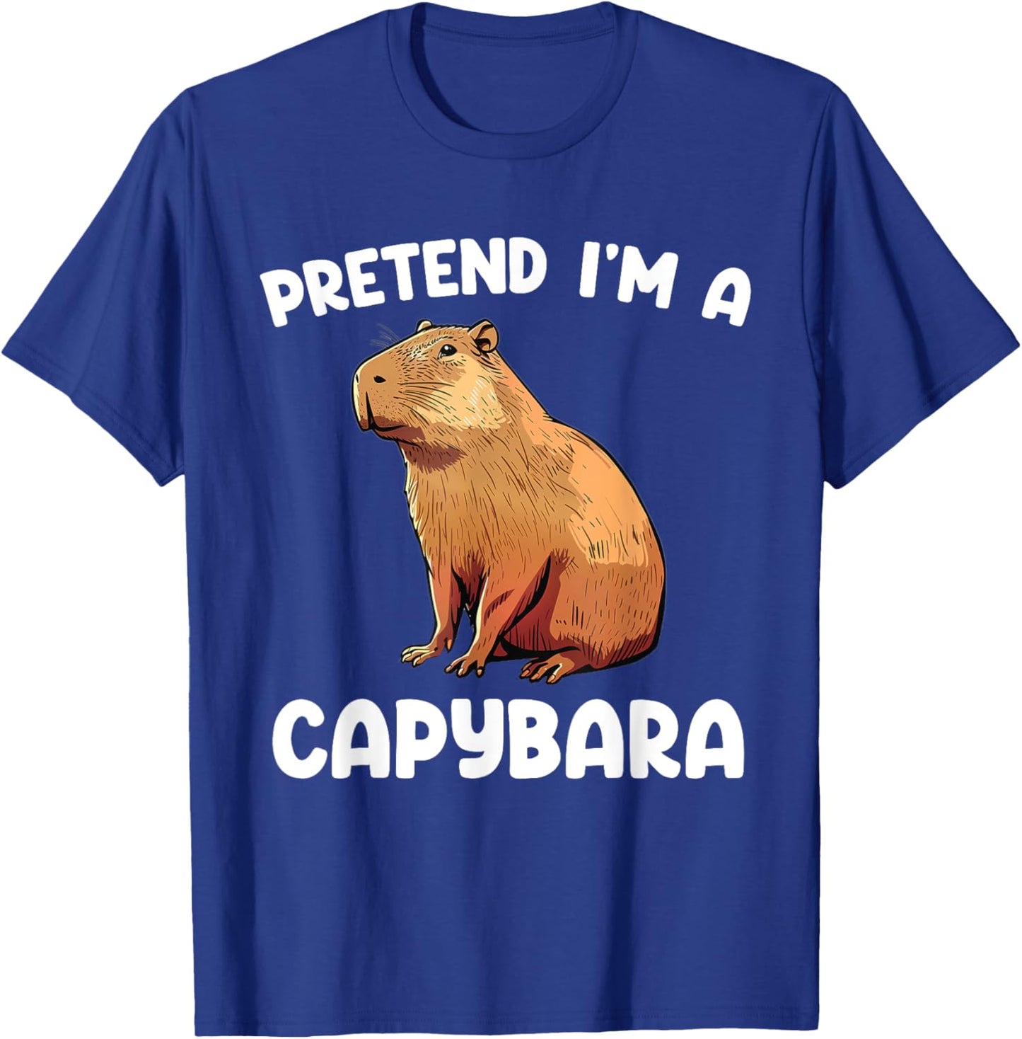 Pretend I'm A Capybara Funny Lazy Halloween Capybara Costume T-Shirt - T-Shirt | Royal