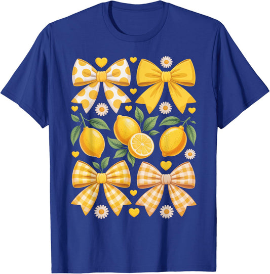 Lemonade Fruit Lovers Tropical Bow Coquette Ribbon Lemon T-Shirt - T-Shirt | Royal