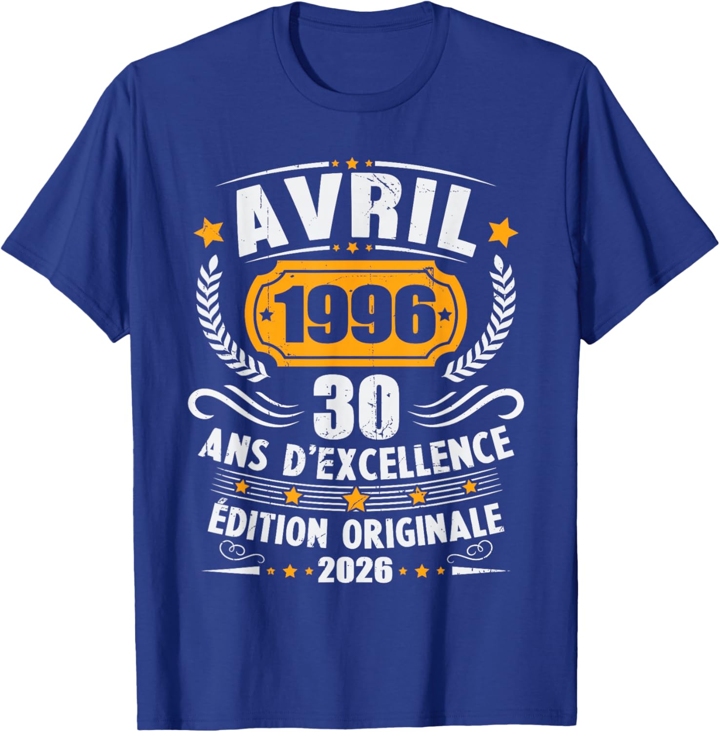 Vintage Avril 1996 Cadeau Anniversaire 30 Ans Hommes Femmes T-Shirt - T-Shirt | Royal