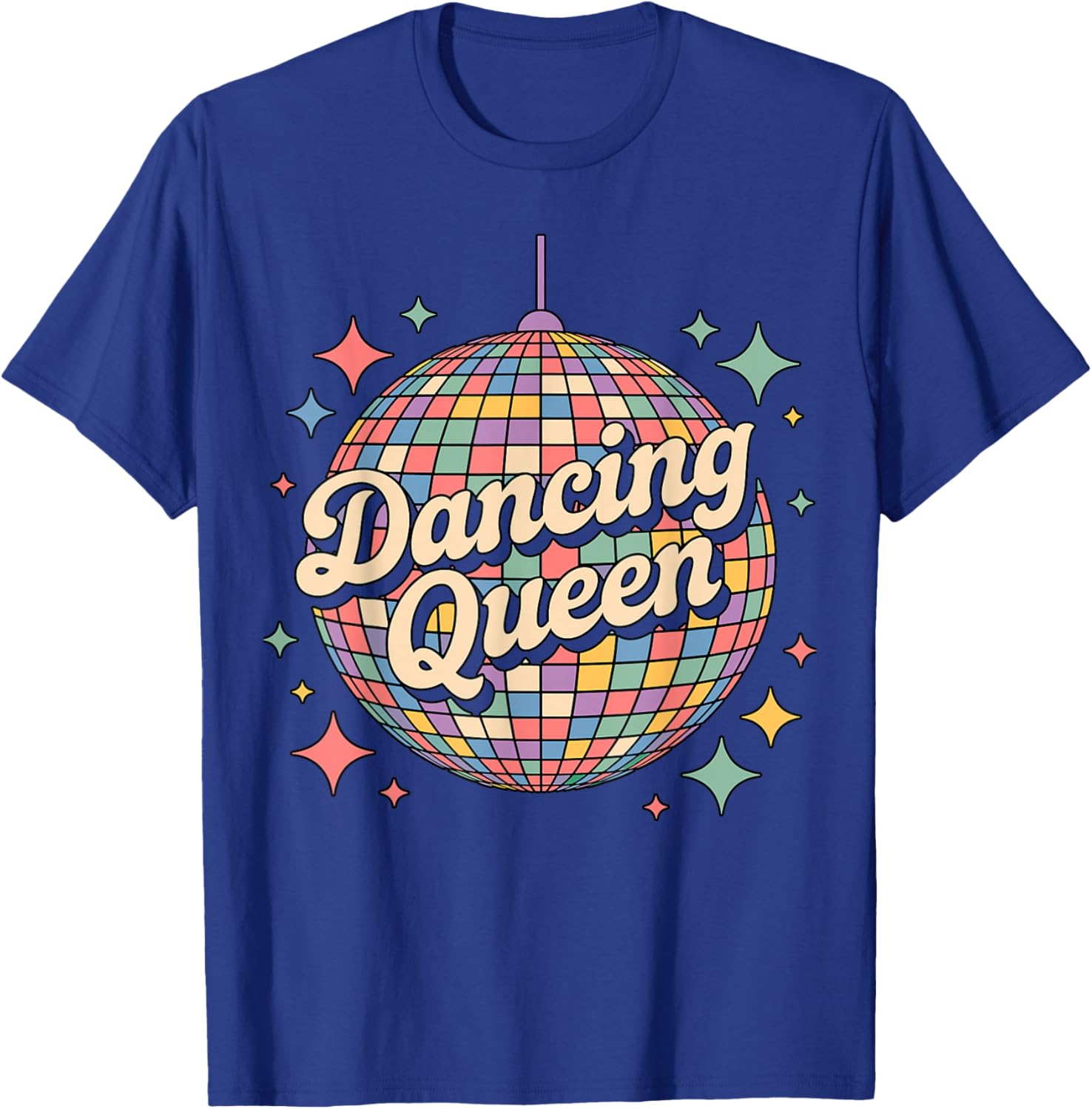 Dancing Queen Disco Ball Quote Party T-Shirt - T-Shirt | Royal
