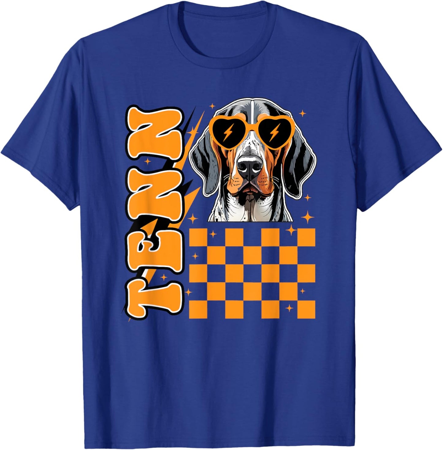 Tennessee Orange White Hound Dog Vintage, TN Orange Blooded Men Women Kids T-Shirt - T-Shirt | Royal