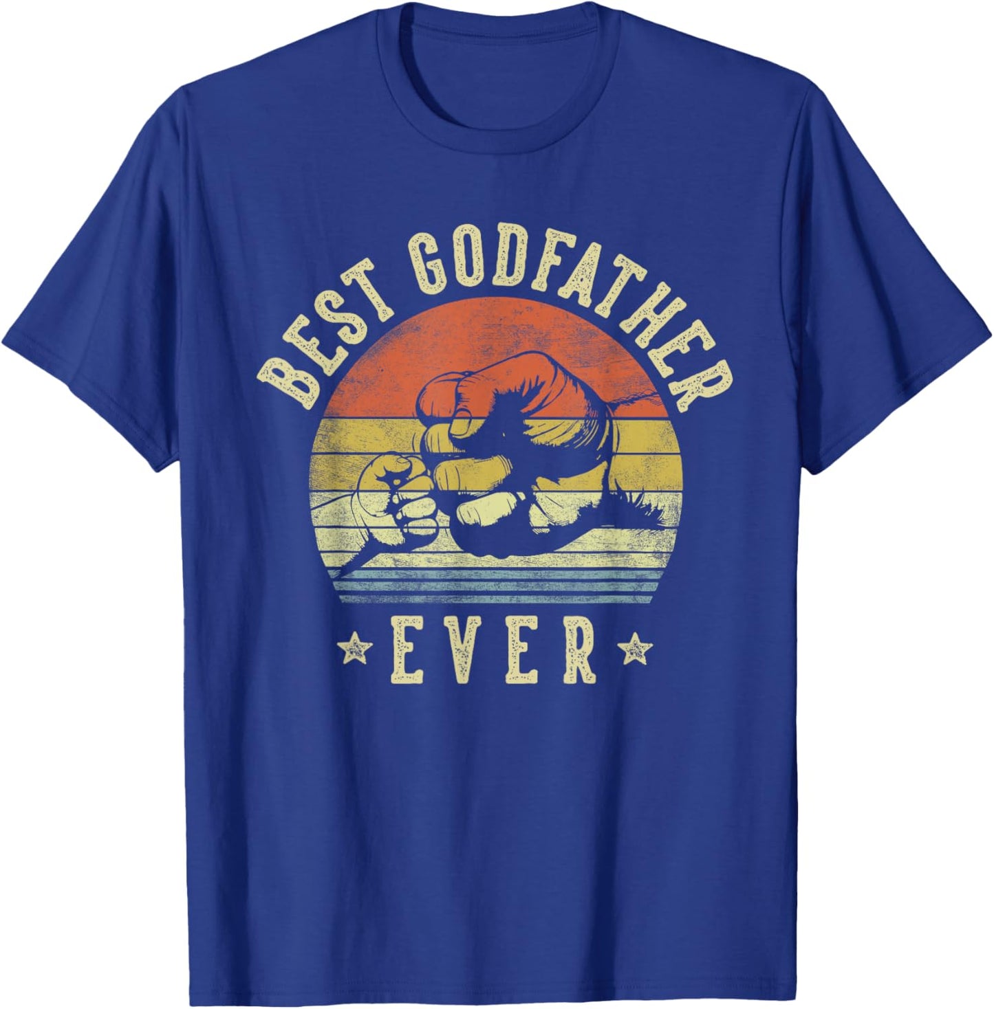 Best Godfather Ever Retro Fist Bump Vintage Design Godfather T-Shirt - T-Shirt | Royal