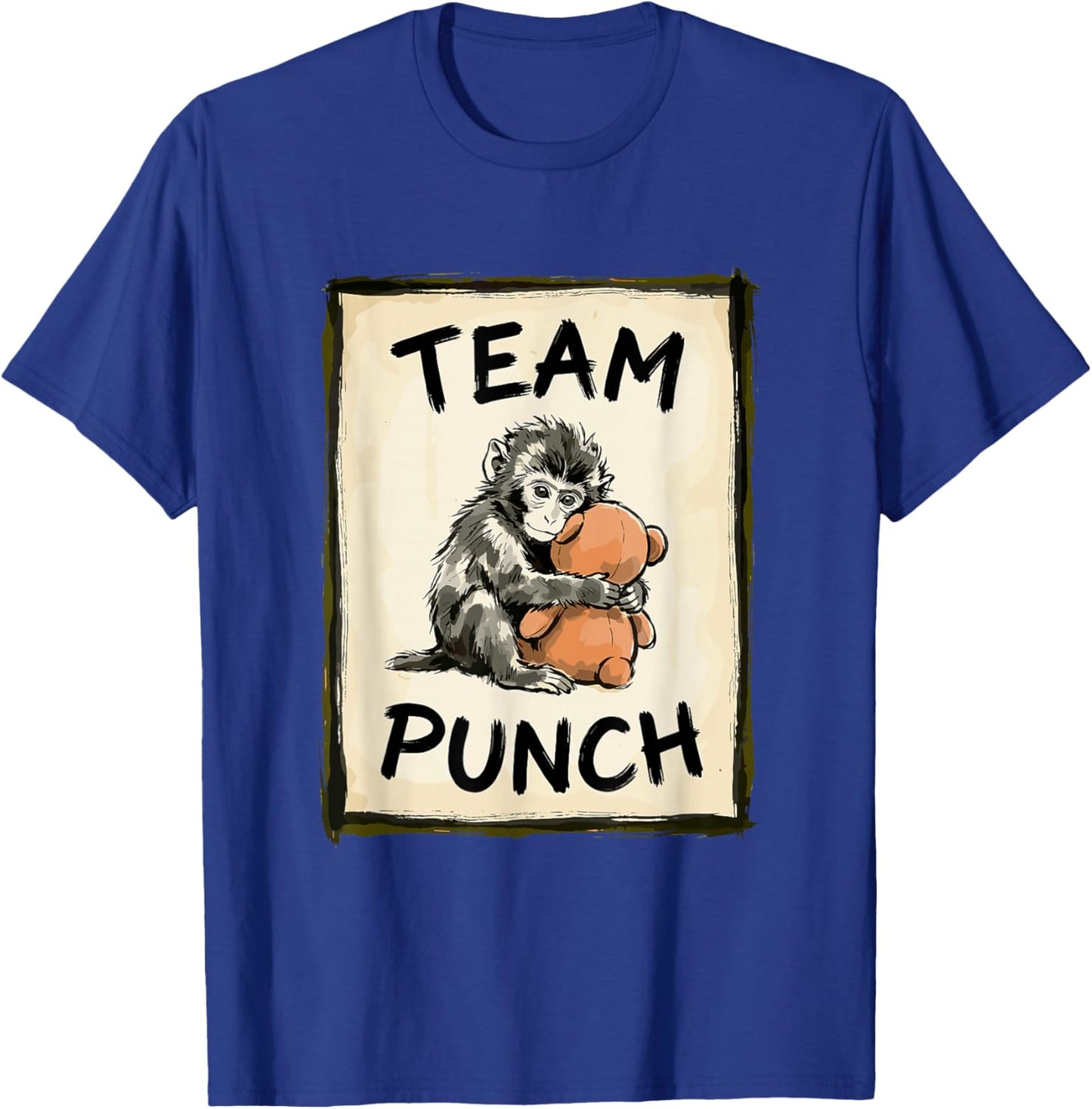 Cute Baby Monkey Team Punch T-Shirt - T-Shirt | Royal