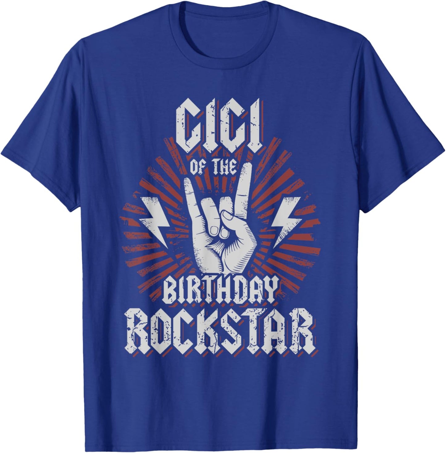 Gigi of the Birthday Rockstar Matching Rocker Rock Star T-Shirt - T-Shirt | Royal