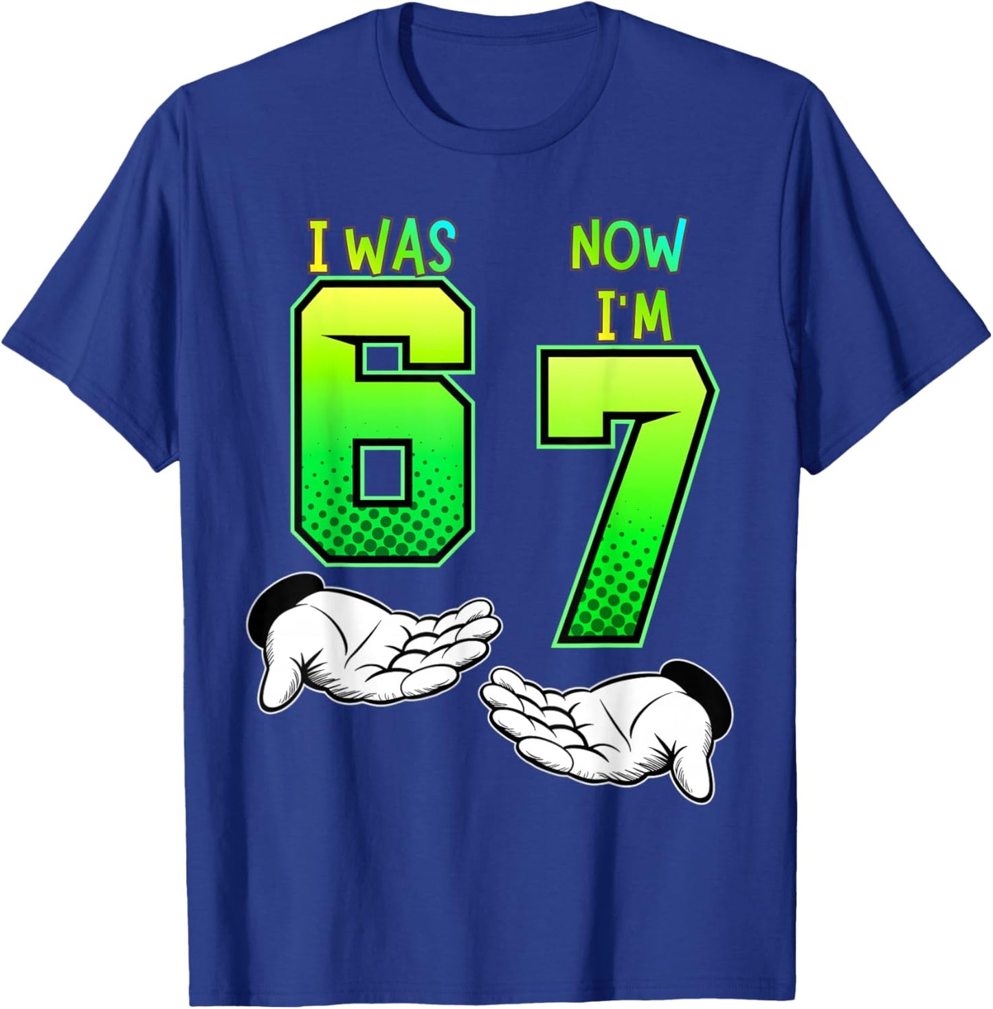 I Was 6 Now I'm 7 Birthday Shirt for Kids 7th Birthday T-Shirt - T-Shirt | Royal