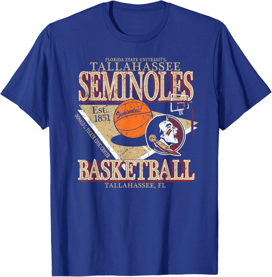 Florida State Seminoles Basketball Vintage Tallahassee Black T-Shirt - T-Shirt | Royal