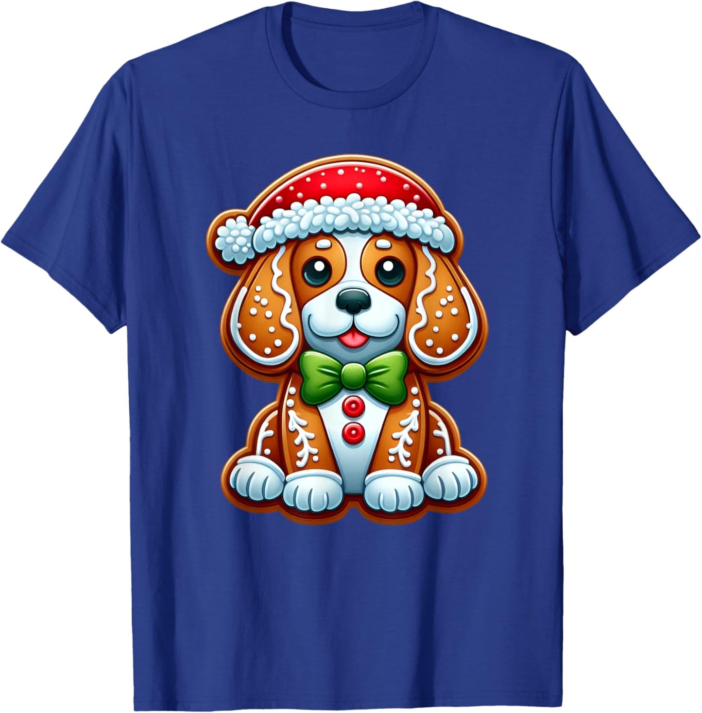 Funny Gingerbread Man Beagle Christmas Dog Kids T-Shirt - T-Shirt | Royal