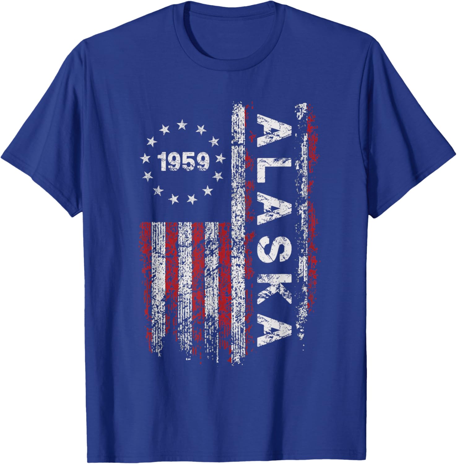 Alaska State US Flag Vintage Women Youth T-Shirt - T-Shirt | Royal