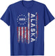 Alaska State US Flag Vintage Women Youth T-Shirt - T-Shirt | Royal