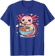 Axolotl Eats Ramen Noodles Super Cute Motif Axolotl T-Shirt - T-Shirt | Royal