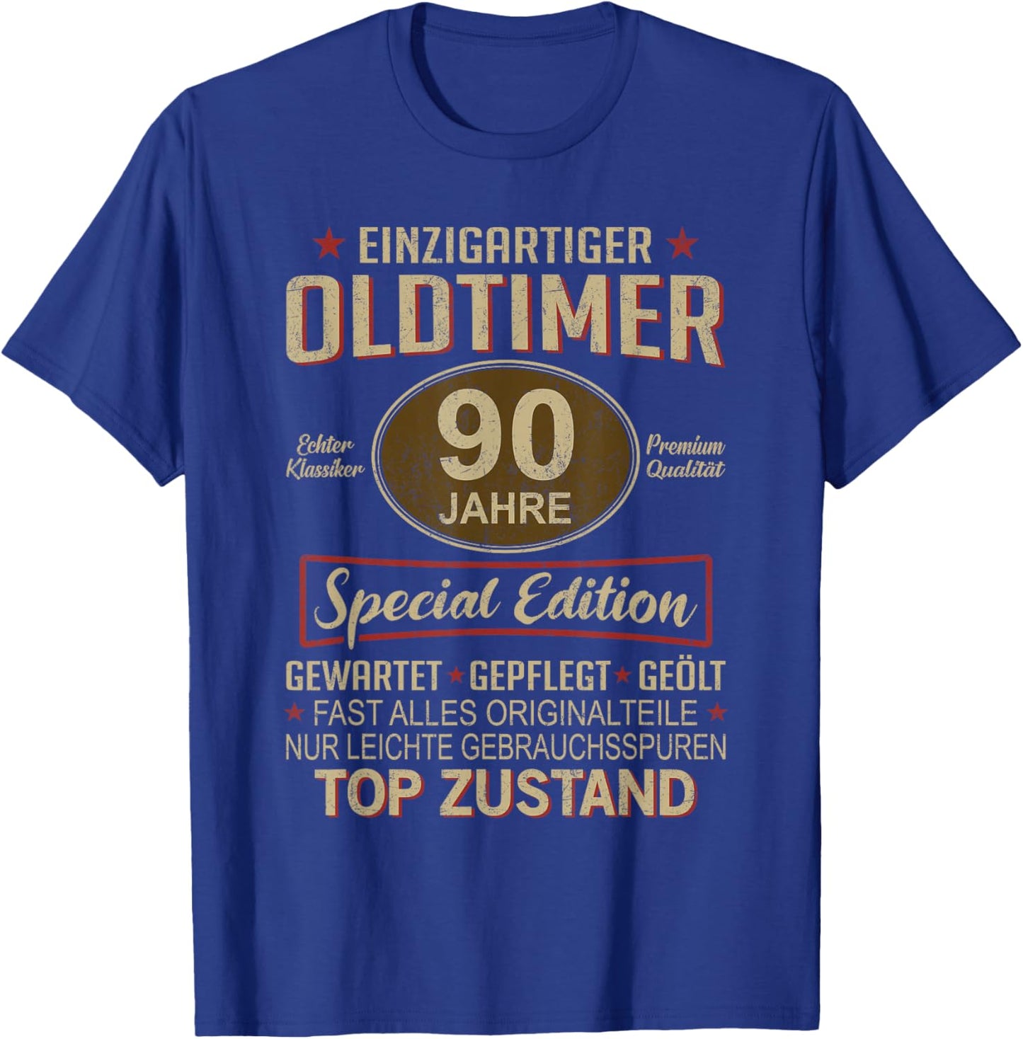 90. Geburtstag 90 Jahre Einzigartiger Oldtimer 90er T-Shirt - T-Shirt | Royal