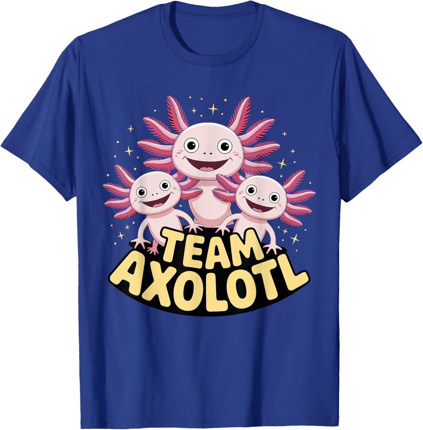 Team Axolotl Funny Cartoon Amphibian Ocean Party Graphic T-Shirt - T-Shirt | Royal