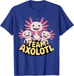 Team Axolotl Funny Cartoon Amphibian Ocean Party Graphic T-Shirt - T-Shirt | Royal