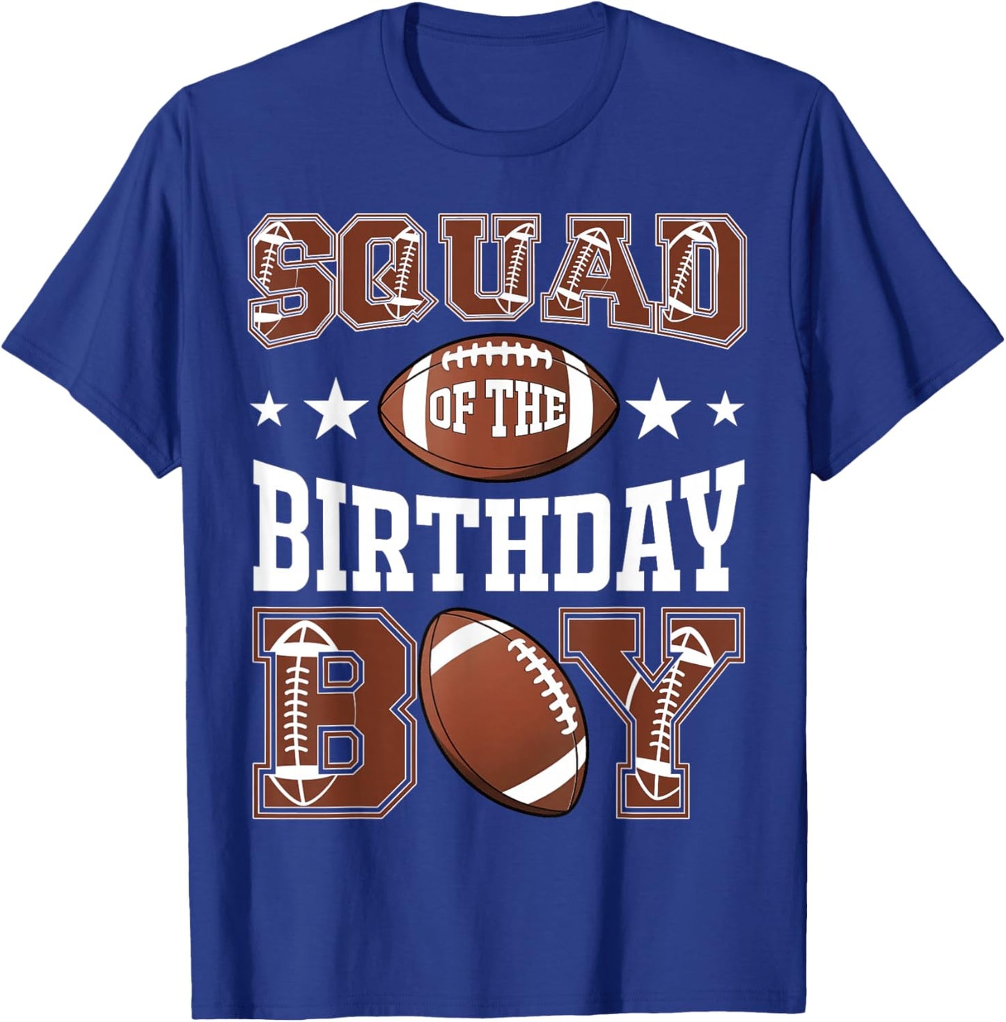 Squad Of The Birthday Boy Football Game Day T-Shirt - T-Shirt | Royal