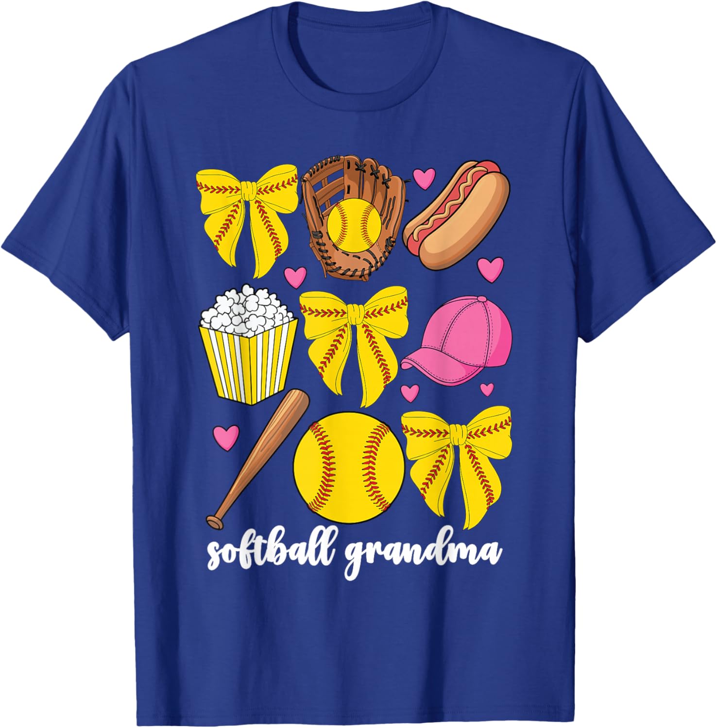 Softball Grandma Softball Coquette Bow Mothers Day T-Shirt - T-Shirt | Royal