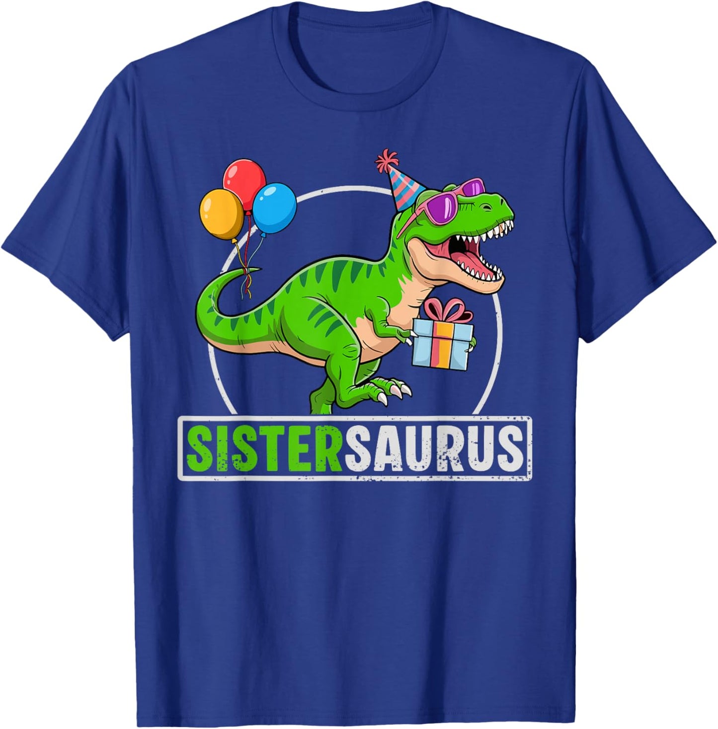 Sistersaurus T-Rex Dinosaur Sister Saurus Family Matching T-Shirt - T-Shirt | Royal