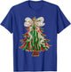 Funny Christmas Outfit Women Kids Christmas Tree Coquette Bow Xmas Pajamas Teens Girls T-Shirt - T-Shirt | Royal