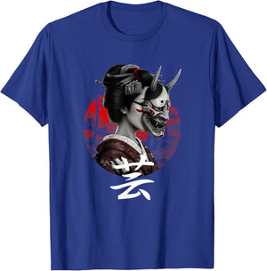 Geisha Hannya Noh mask Oni Aesthetics Japanese graphics T-Shirt - T-Shirt | Royal