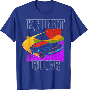 Knight Rider Retro Neon Car Sunset T-Shirt - T-Shirt | Royal