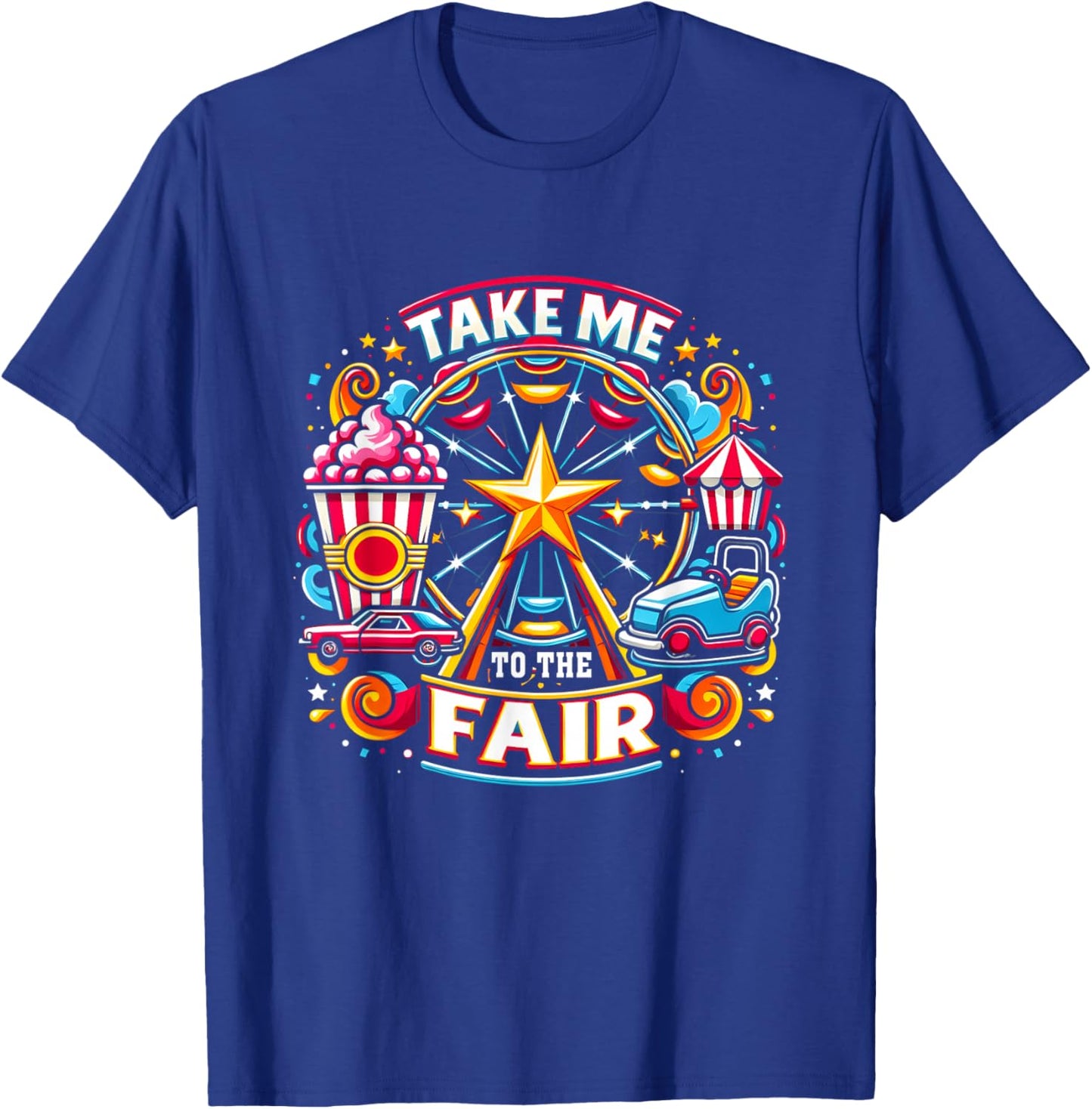 Take Me To The-State And County Fairs Ferris Wheel Pop Corn T-Shirt - T-Shirt | Royal